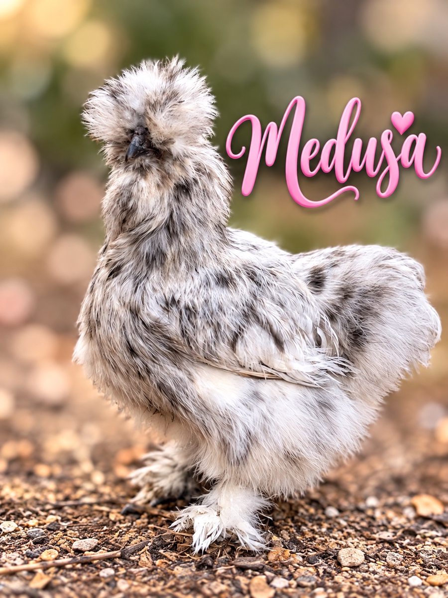 Medusa, Silkie hen
