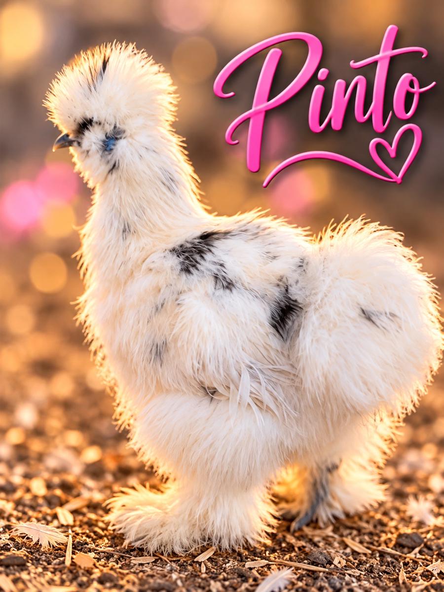 Pinto, Silkie hen